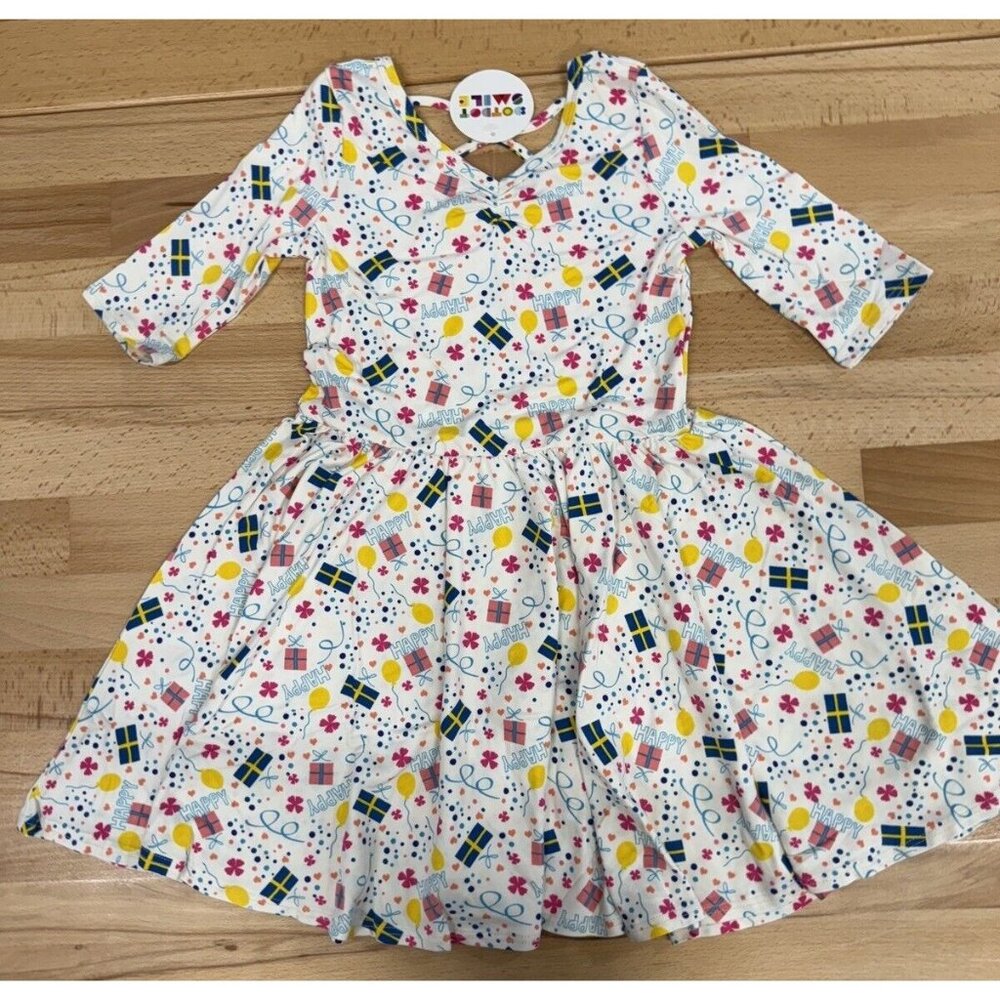 Dot Dot Smile Girl's Ballerina Twirl Dress sz 7 White BIRTHDAY PARTY NWT